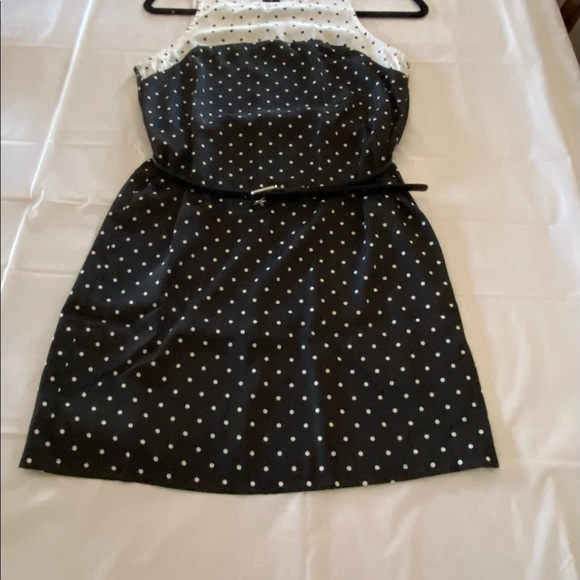 Rewind Black & White Slip on Polka Dot Dress. Sz. XS/Juniors with belt. EUC - Picture 10 of 11